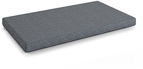 MSS e.K. Hundematte Leo 60 x 100 cm in Anthrazit Hundekorb mit abnehmbaren Polyester-Bezug und weicher Polsterung waschbares Hundekissen 100 x 60 x 7 cm Hundematte Hundesofa Welpenbett