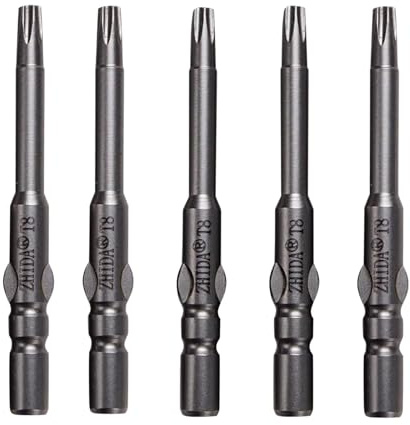 ZHIDA Kompatibel mit HIOS Torx-Schraubendreher-Bit, 4 mm Flügelschaft | T2 bis T20 | Rundschaft für Präzisions-Schraubarbeiten (D4 x 40 x 3,0 x T8)