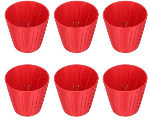 XHTLLO 6-teiliges Lampenschirm-Set aus Rotem Stoff, Klassisch Für Kristall-Kronleuchter Und Wandleuchten. Einfache Clip-Montage Mit Guter Lichtdurchlässigkeit