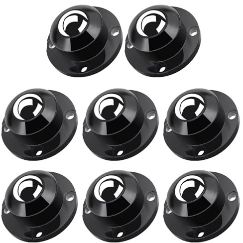 TRVL FIELDER Self Adhesive Caster Wheels, 360° Swivel Wheels for Furniture, 1 Steel Universal Wheel, 28 LBS Load Capacity Per Wheel, Low Profile Castor (8 PCS, Black)