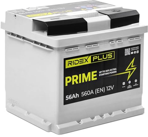 RIDEX PLUS 1S0035P Prime Autobatterie 56Ah 560A 12V Starterbatterie DIN/ISO L1 ersetzt Batterie 55Ah 53Ah