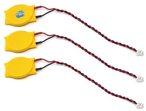 SImpletek - 3 baterías BIOS CR2032 CMOS 3 V 2 pines para ordenador portátil | Bios | amarilla (x3)