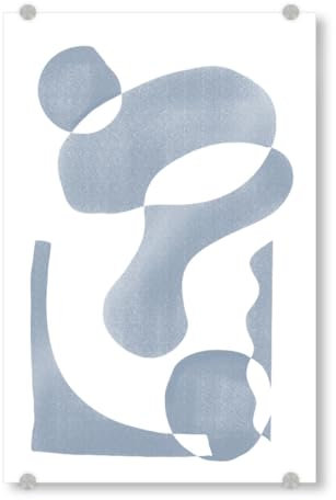 artboxONE Acrylglasbild 60x40 cm Abstrakt Blaue weiße freie Form - Bild Freeform abstrakte Kunst Freeform