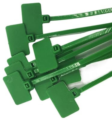 GHHZML Kabelbeschriftung 100 Stück Easy Mark 4 x 150 mm Nylon-Kabelbinder, Etiketten, Kunststoff-Klettbänder, Markierungen, Kabelanhänger, selbstsichernde Kabelbinder(100PCS Green)