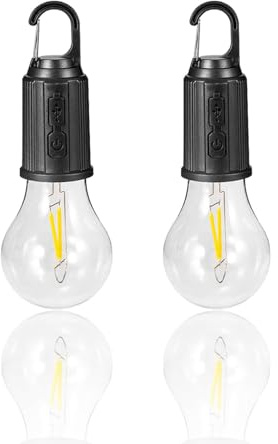 POCKETMAN 2 lámparas de camping LED recargables, portátiles, 3 modos, alta luminosidad, luz blanca cálida, adecuada para la iluminación diaria, camping al aire libre, lectura social