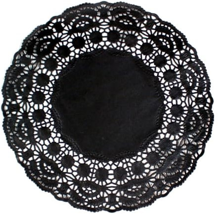 Garcia de Pou 250 Einheit rund Deckchen, 9 cm, Papier, schwarz, 9 x 30 x 30 cm