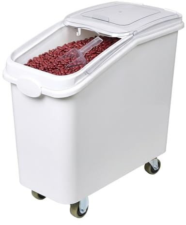 Hakka 81 Liter Commercial Rice Dispenser, large Ingredient Storage Container with Scoop and Wheels, Kitchen Food Storage Box for Dogs Food, Cereal, Beans