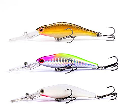 Steinn Wobbler Minnow Kunstköder Set | Raubfisch Zander Barsch Angeln | auffällige Farben in Köderbox | 7.3g 9cm (Farbe 2)