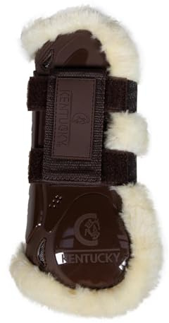 Kentucky Vegan Sheepskin Tendon Boots Velcro, storlek: M, färg: brun