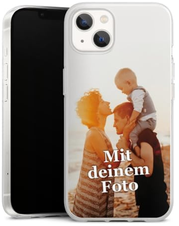 Silikon Hülle kompatibel mit Apple iPhone 13 Case transparent Handyhülle Selbst Gestalten Personalisieren Zum Anpassen