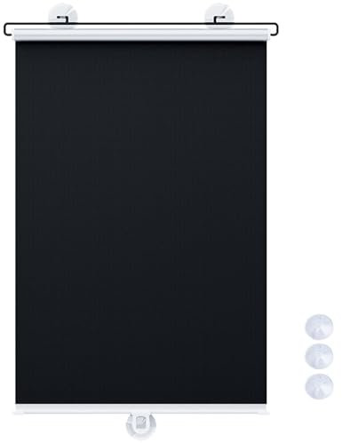 Plissee Mit Saugnäpfen, Verdunkelungsrollo Mit Saugnapf, 99% Einziehbare Temporäre Jalousien, Sichtschutz Auto Für Balkon,Büro, Ohne Bohren, Sonnenschutz, Hitzeschutz(Größe:50x125cm)