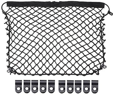 HDKEAN Rete da carico per moto, 37,9 x 24,8 cm, 10 clip, rete a rete elasticizzata per F650GS F700GS F750GS F800GS R850GS rete da carico accessori per moto