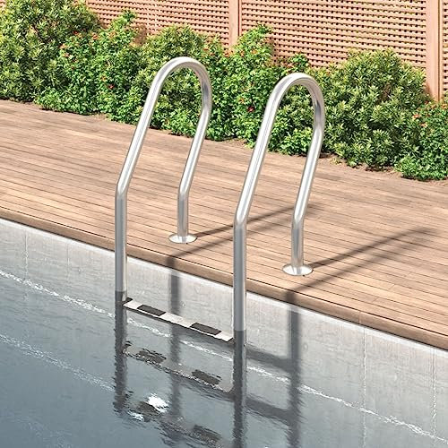 Piscina y spa, accesorios de piscina y spa, escaleras de piscina, escalones y rampas, escalera de piscina de 54 x 38 x 158 cm, acero inoxidable 304