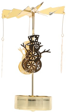PRETYZOOM Candle Carousel Holder Rotating Candlestick Metal Windmill Candle Stand Party Adornment Tabletop