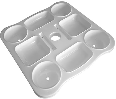 Tavolino da Ombrellone Supporto Porta oggetti vassoio con 8 Scomparti Portaoggetti da Spiaggia Piscina Giardino tavolo quadrato 37x37 cm Bicchieri Occhiali Chiavi