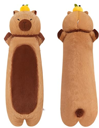 Sidesea 21.6in Long Capybara Plush Body Pillow, Cute Lemon Capybara Stuffed Animals Soft Plushies Cuddle Pillow, Soft Plush Toy For Kids & Adults For Capybara Lovers
