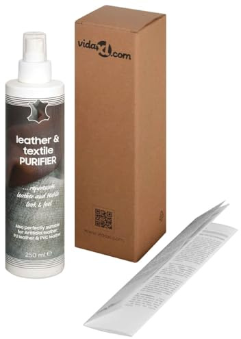 Kaloriko Limpiador de piel y textil 250 ml con fórmula enzimática natural, limpiador de muebles para sofá, asientos de coche y tapicería, spray limpiador para salón, oficina, comedor, protege y cuida