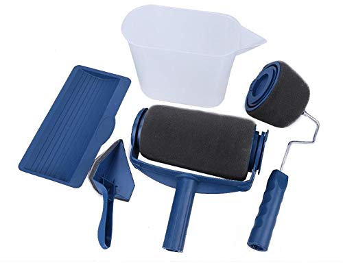 Farbroller Multifunktionale Farbrolle-Bürstenwerkzeuge Set Lackwalze Set nahtlos for Raumwandmalerei (5/8 stücke) (Color : 5PCS Seamless)