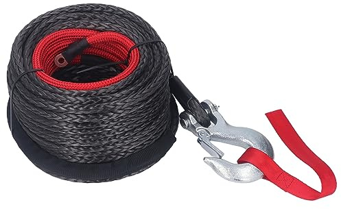 Ejoyous Cuerda de Cabrestante Sintética, Cuerda de Plástico Sintético de 30 M, Cabrestante de Cuerda a Prueba de Rayos UV, Cuerda Forestal Resistente Al Desgaste, Cuerda de Remolque