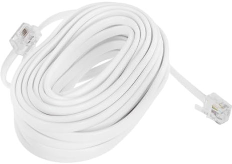 OSALADI Cavo Telefonico Fisso 6p4c Rj11/rj14 7,62 m Per Estensione Casa Ufficio, Segnale Migliorato, Installazione Rapida e Compatibilità