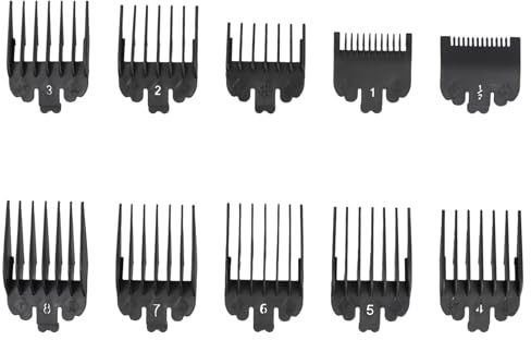 10 Piezas Peines Guía para Cortapelos, Recortadores de Peine Guía de 1,5 mm a 25 mm, Accesorios de Recambio Compatibles con la Mayoría de Máquinas Cortar Pelo