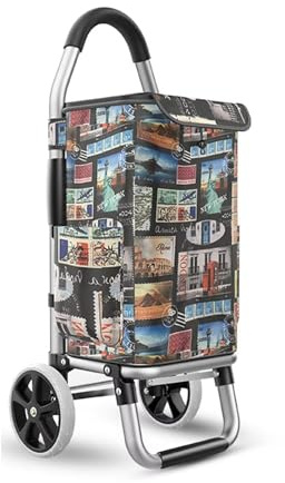Carrello leggero e pieghevole con ruote per una facile conservazione e trasporto, ideale per la spesa, lo shopping, il campeggio e l'uso all'aperto