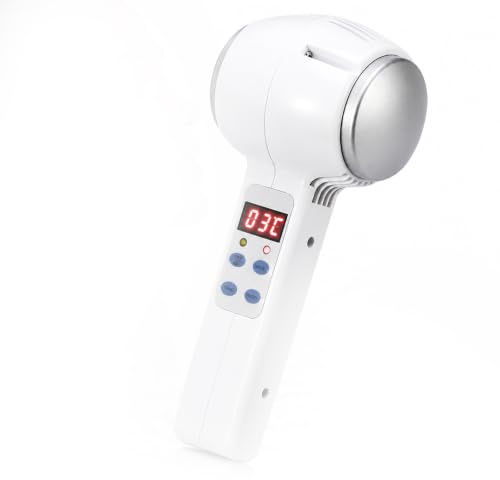YIYIRAN ansiktsmassageapparat med varm och kall funktion, porförfinande skönhetsenhet med LCD-skärm, justerbar temperatur och 1–20 minuters timer, 3–8 °C kylning och 35–55 °C värme