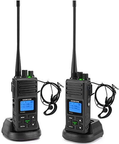 SAMCOM FPCN30A Two Way Radio Long Range Rechargeable,5W High Power UHF Professional Handheld 2 Way Radios Walkie Talkies for Adults Long Range with Group CALL/1500mAh/Earpieces, 2 Packs