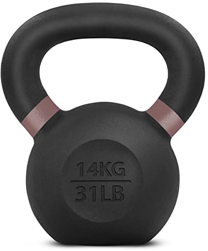 Yes4All Z9TZ pulverlackerad kettlebell-vikt, 14 kg, brun
