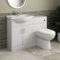 Affine® 1050mm Bathroom Furniture Combination Set with Vanity Unit Wash Basin Storage Cabinet, WC Toilet Back to Wall Units, Pan & Cistern Pack, Soft Close, White Gloss