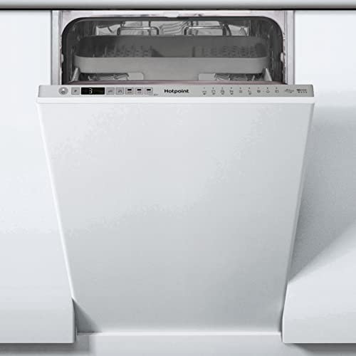 Hotpoint HSIO 3T223 WCE UK N Integrated Slim Size Dishwasher, 10 Place Settings, Silver