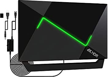 TV Antenna Indoor Long Range 120 Miles Indoor Signal Booster Support 4K 1080P ATSC ISDB-T DVB-T2 Local Channels with 33 feet Coax Cable