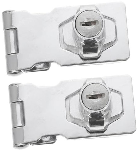Türschlossbolzen, Torriegel, Türriegel, 2 Stück, Schranktürschloss, Glasvitrine, Glasvitrinentür, Kettenschloss, robuste Schrankschlösser (Color : Silver, Size : Medium)