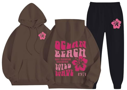 Trainingsanzug für Damen, sportlich, übergroß, lässig, Jumpsuit für Damen, modisch, einfarbig, große Größen, elegant, sportlich, Komplett-Set für Damen und Herren für Jogging, Training, Zuhause,