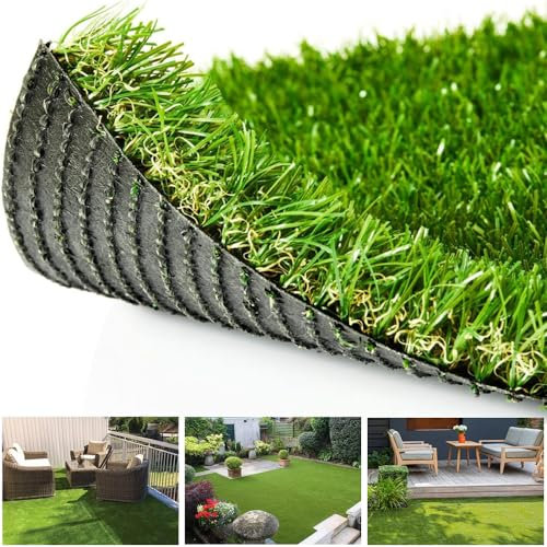 SUWUYUE Gazon artificiel pour extérieur, 0,9 m x 3 m, 3,5 cm d'épaisseur, tapis de gazon synthétique réaliste pour patio, jardin, cour, balcon