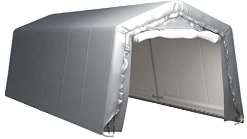 Abri de Jardin, Cabane de Jardin Exterieur Imperméable, Tente de Stockage, Garage à vélos Garage de Rangement abri Tout Usage, Rangement et Stockage, 300x750 cm Acier Gris