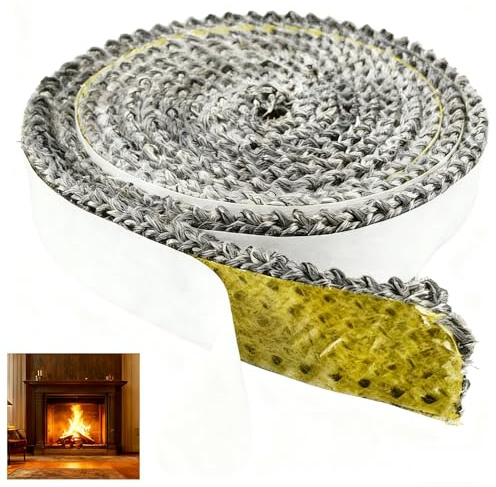 Joint Tressé Joint d'Étanchéité 2M*15mm joint insert cheminée, joint poele a bois pour Poele a Bois Chaleur Cheminée, Résistante à 600°C, Bonne étanchéité