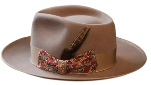 Sombrero Fedoras de moda para mujer y hombre con cinturón de lazo, parte superior de lana de magos de Panamá, disfraz de juego de rol, sombrero Fedoras, beige, Talla única
