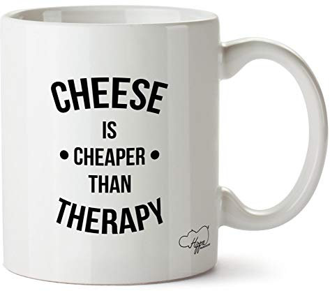 Hippowarehouse Cheese is Cheaper Than Therapy Printed Mug Cup Ceramic 10oz