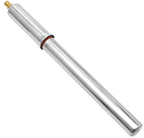 Pompa a Mano Acciaio Cromato 380mm con Tubo Presta Schrader e Collari di Fissaggio Ciclo Città Vintage