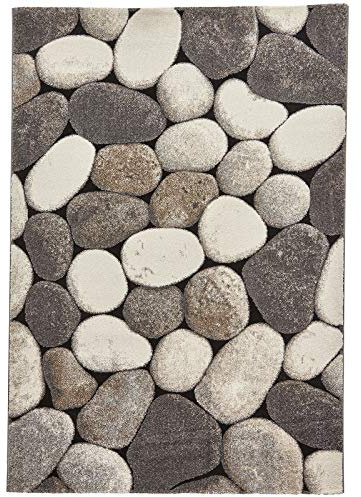 HomeLinenStore Modern Environment Inspired Natural Pebbles Like Cream/Grey Colour Rugs/Carpet Rugs - 160 x 220cm