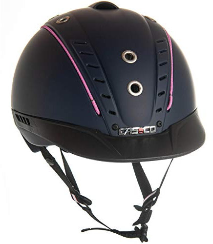 Casco Reithelm MISTRALL-2 marine S-M (55-57cm) + MyStyle Wechselstreifen pink (rosa) reflex
