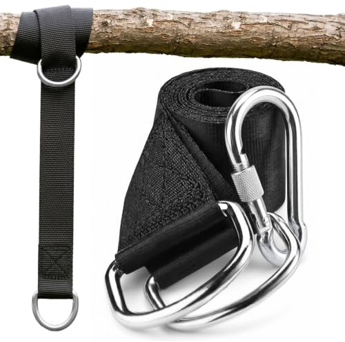 AMANKA Kit för att hänga en gunga 150 kg till ett träd 1x rem 300 x 5 cm svart