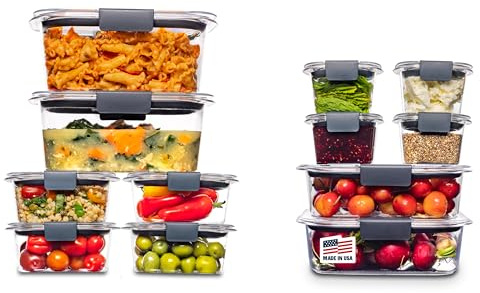 Rubbermaid Brilliance BPA-Free Airtight Food Storage Containers, 24-Piece Set, Easy for Meal Prep, Lunch & Leftovers