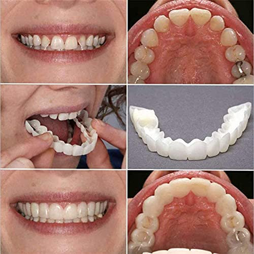 6 Paar Veneers Snap-In Zähne Gefälschte Zahn-Lächeln Gezahnt Zahnersatz Zähne Oben Und Unten Comfort Fit Flex Gebiss Zahnspangen Zähne Sockel Make Weiß Zahn Schöne Ordentlicher