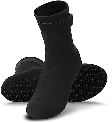 Rtdep wasserdichte Socken, 3MM Neoprensocken, für Neoprenanzug, rutschfest Schwimmsocken, Thermosocken für Herren und Damen, strandsocken für Schwimmen, Schnorcheln, Segeln