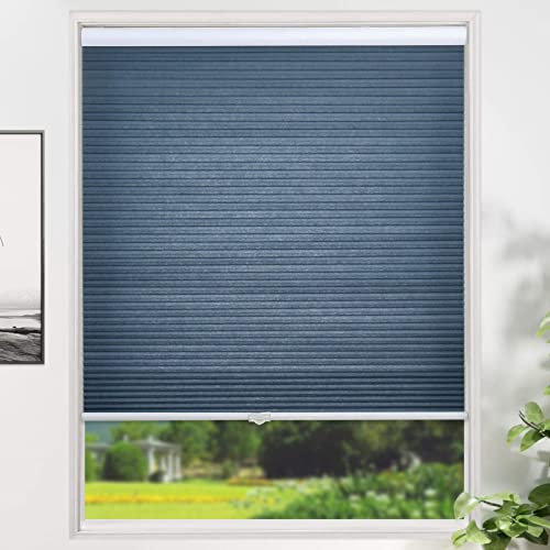 Faltrollo, Kabellose Jalousien, Zellular Rollos, UV Schutz, Verdunkelungsrollos, Bottom Up Wabenjalousien, Für Wohnzimmer, Fenster, Zuhause Und Schlafzimmer (Light Blue,35 W x 64 H)