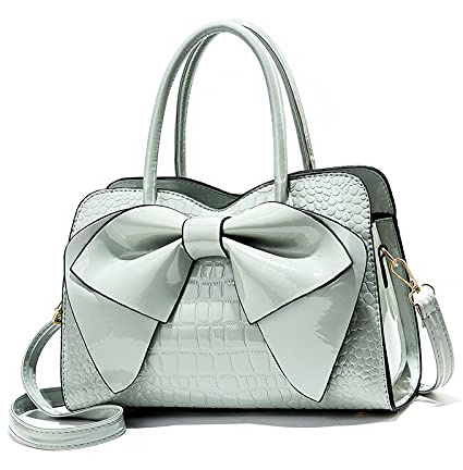 NICOLE & DORIS Handtaschen Damen Kleine Henkeltasche Frau Mode Tasche Designer Umhängetasche Mädchen Schultertasche Lackleder Handtasche Abendtasche Hellgrün