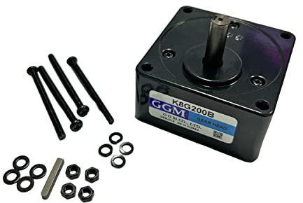 eRicambi, Gruppo Riduttore Motoriduttori a Induzione per Stufe e Pellet GGM K8G200B, con Cuscinetti a Sfera, Flangia 80x80 (mm), Diametro Albero 10 (mm), Velocità 6 RPM, Rotazione Oraria/Antioraria