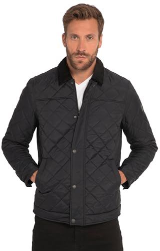 JP 1880, Blouson matelassé avec col en velours côtelé pour homme, Noir, XXXXL